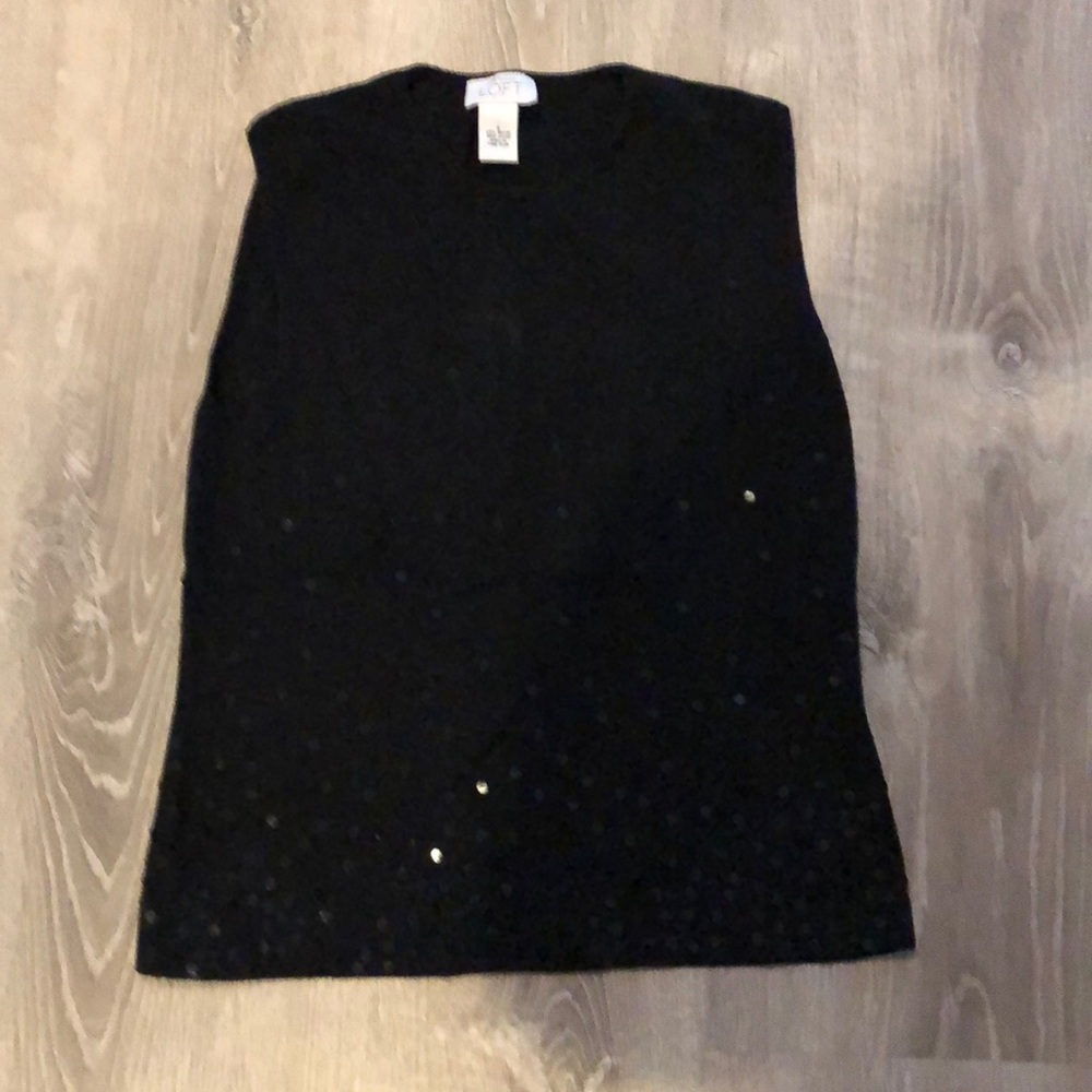 Loft sleeveless sweater with sequin detail